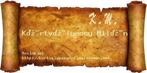 Körtvélyessy Milán névjegykártya