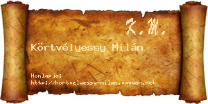 Körtvélyessy Milán névjegykártya