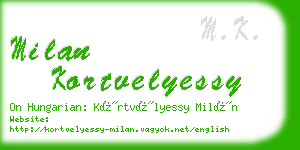 milan kortvelyessy business card